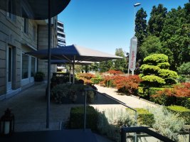 Entretien des jardins d'un hotel